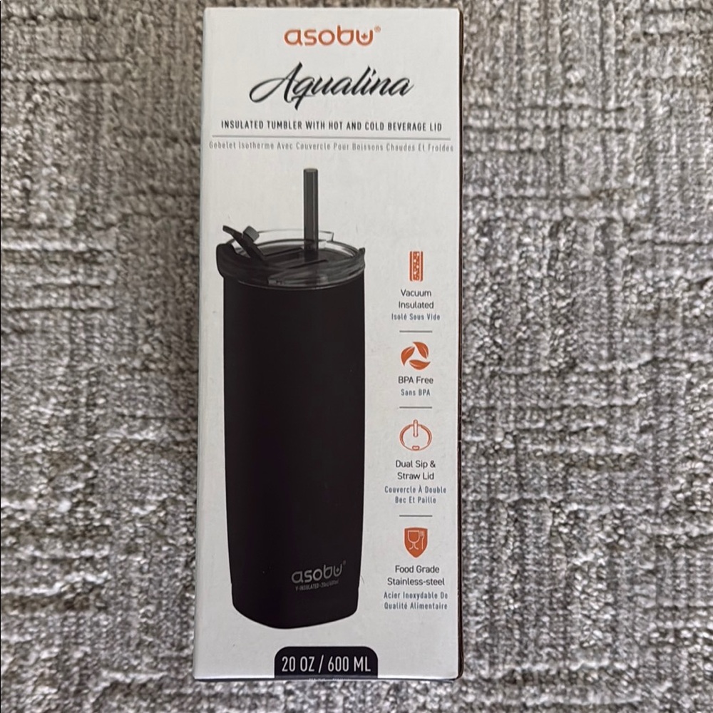 Aqualina Black Insulated Tumbler